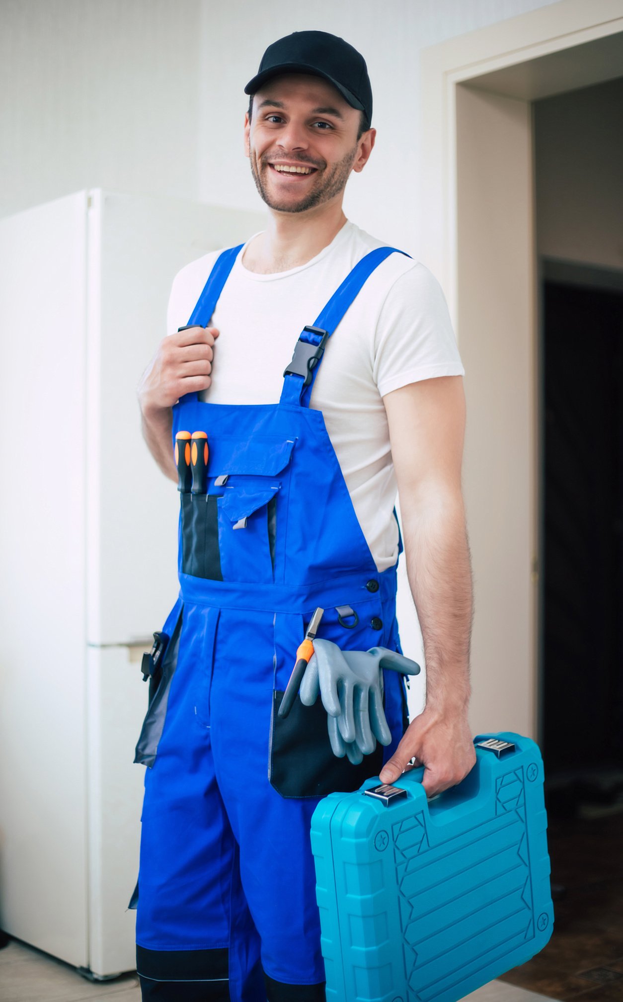 Repairman Holding Tool Box